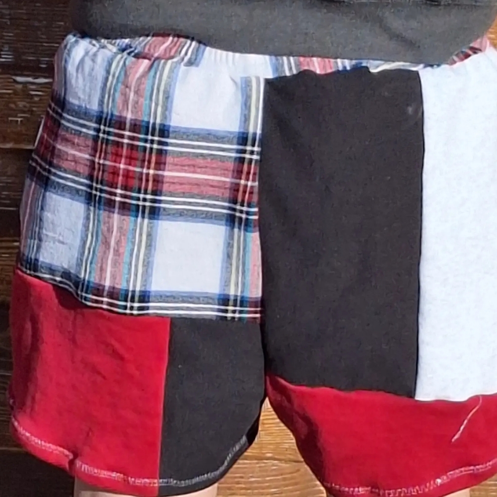 Handmade Upcycled Patchwork Shorts - Picture 2 of 6